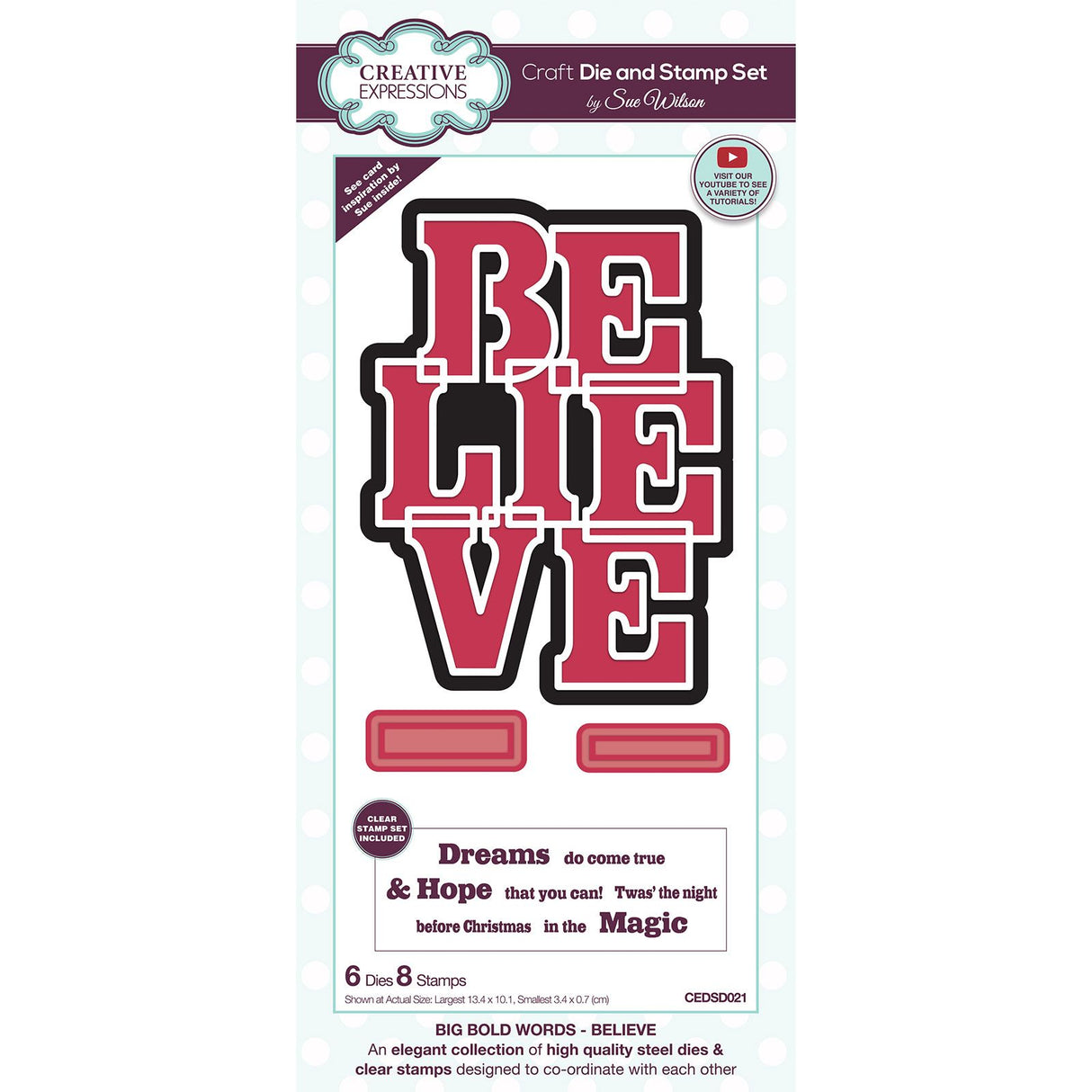 Creative expressions • big bold words snijmal stamp set believe