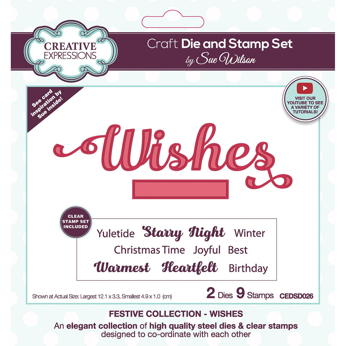 Creative expressions • sue wilson snijmal stempel set wishes