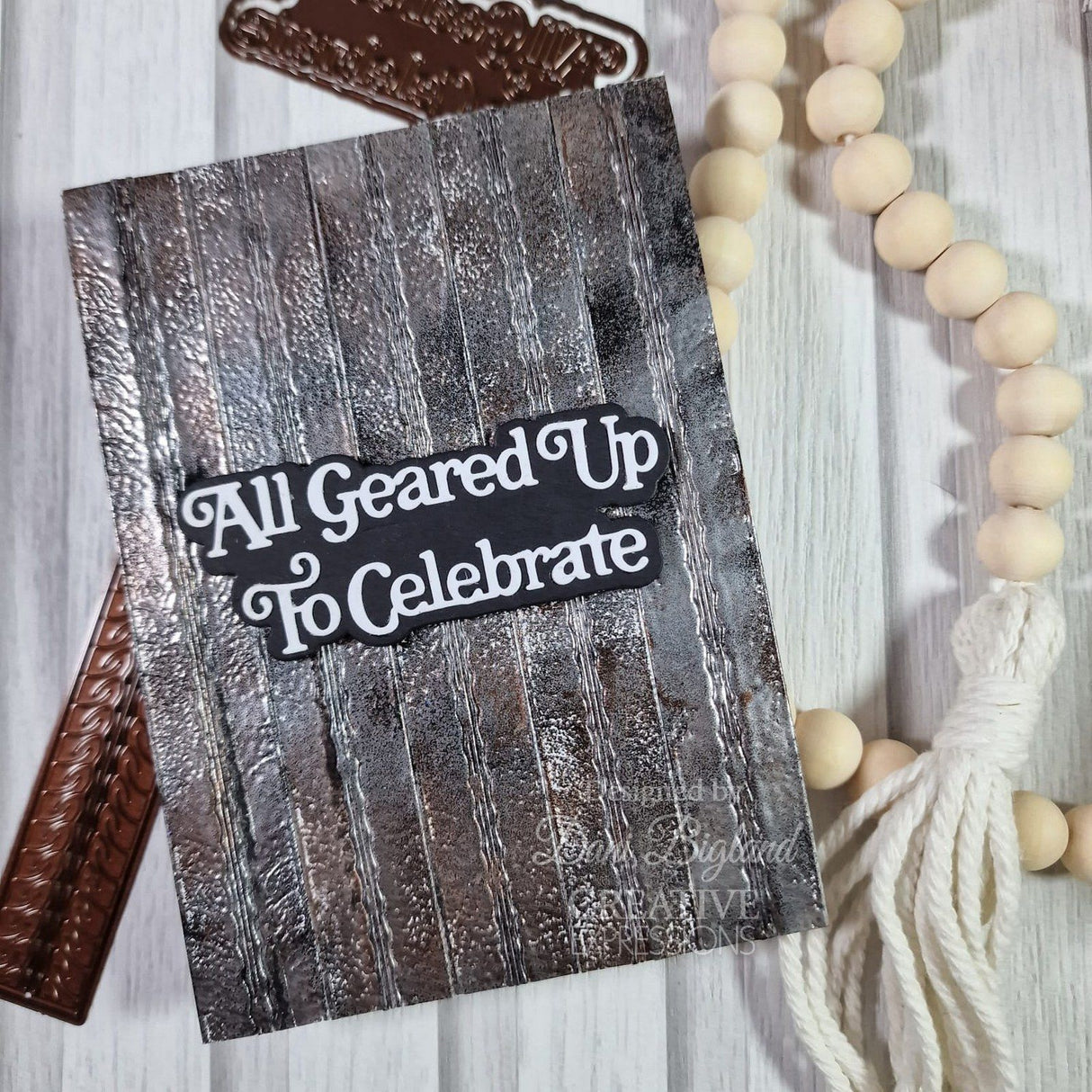 Creative expressions • mini shadowed sentiments craft die all geared up to celebrate