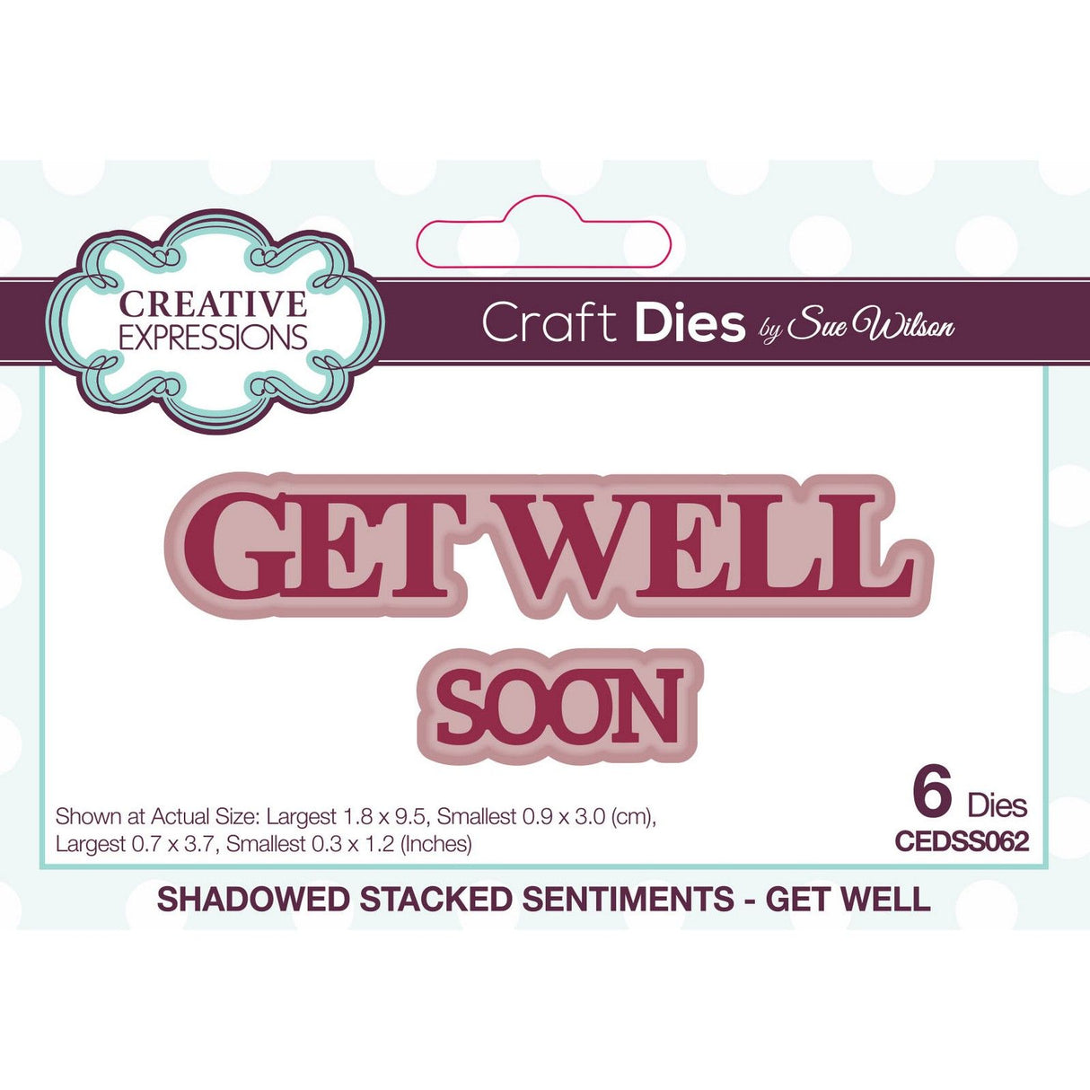 Creative expressions • sue wilson get well stacked sentiment craft die