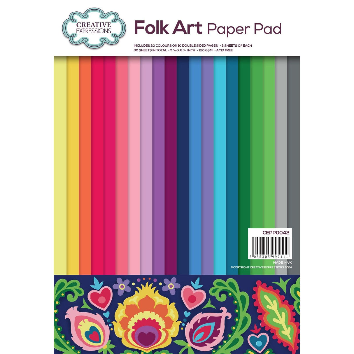 Creative expressions • folk art 5 7 8 x 8 1 4 paper pad