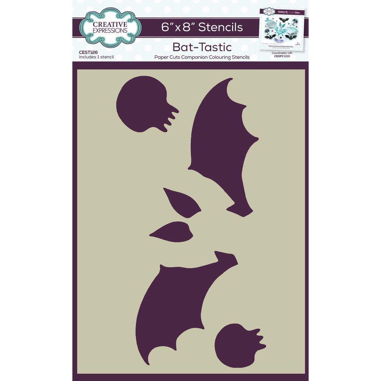Creative expressions • companion colouring stencil bat-tastic
