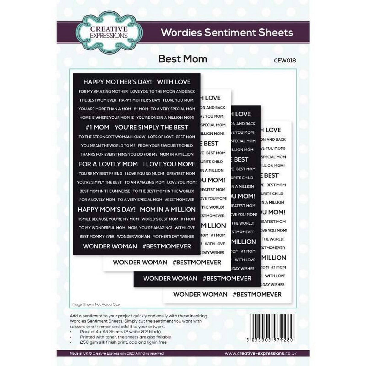 Creative expressions • wordies sentiment sheets best mom