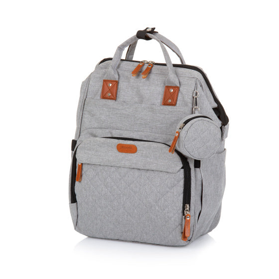 Sac à couches de sac à dos chipolino avec beaucoup d'espace de stockage supplémentaire gris cendré