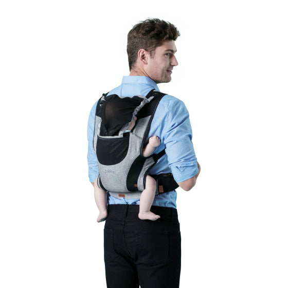 Chipolino Bobby Ergonomic Baby Carrier con cappuccio grigio