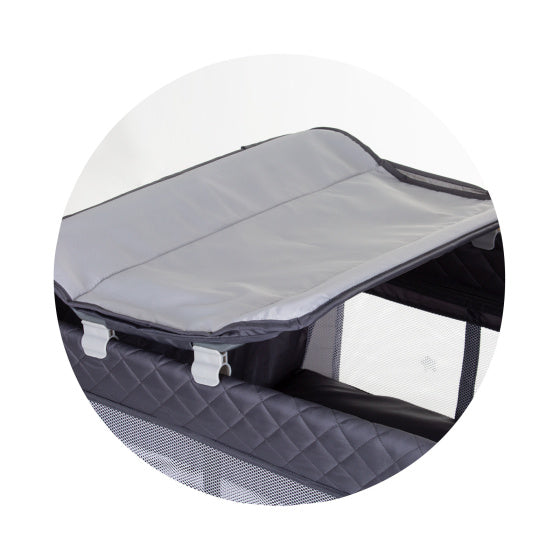 Lit de camp pliable Chipolino avec gris cend-coussin gris