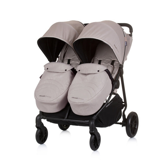 Chipolino topp sammenleggbar buggy for 2 macadamia beige svart