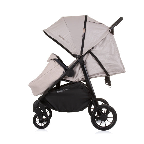 Chipolino topp sammenleggbar buggy for 2 macadamia beige svart