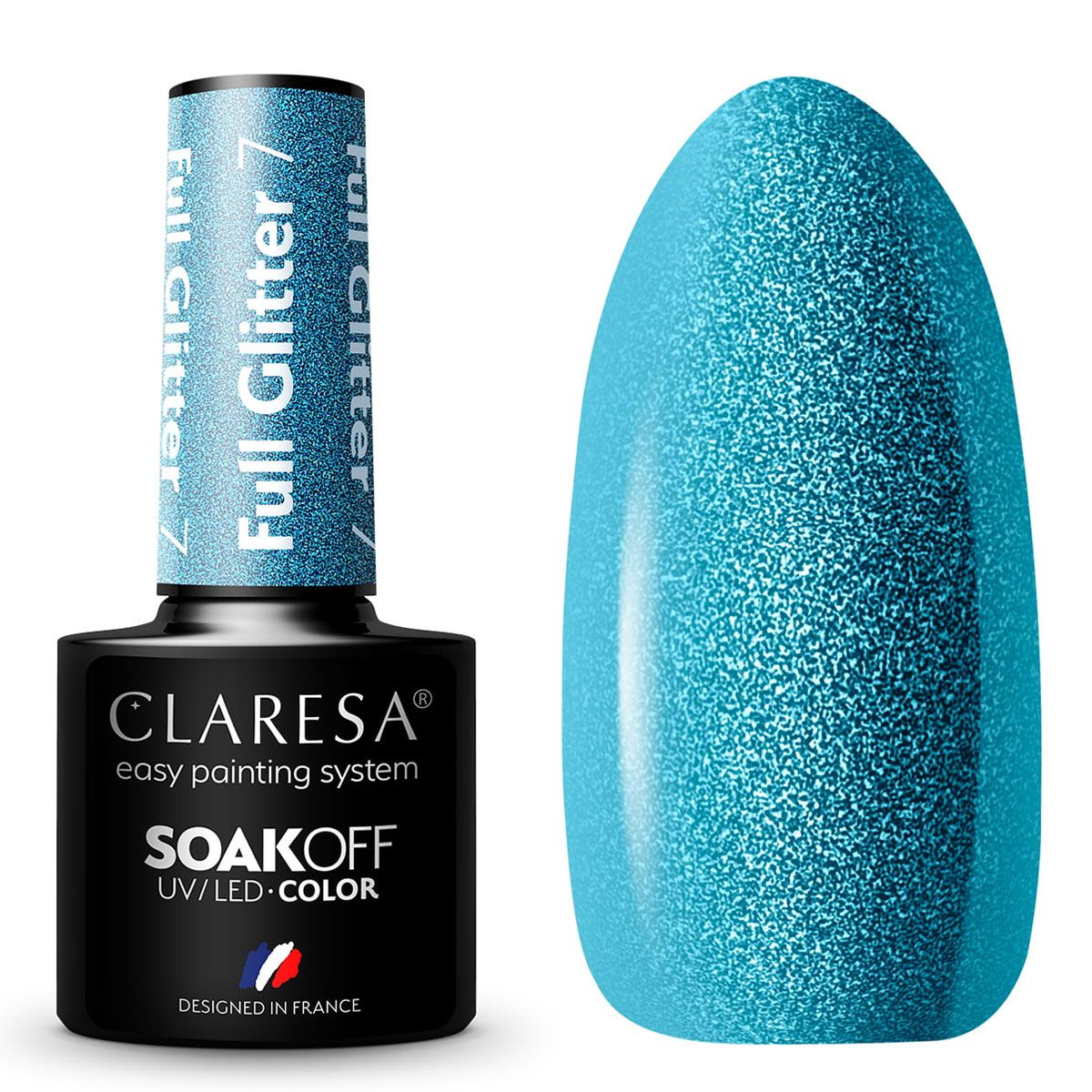 Claresa UV LED Gel Polish 5ml Full Glitter 7 Blue