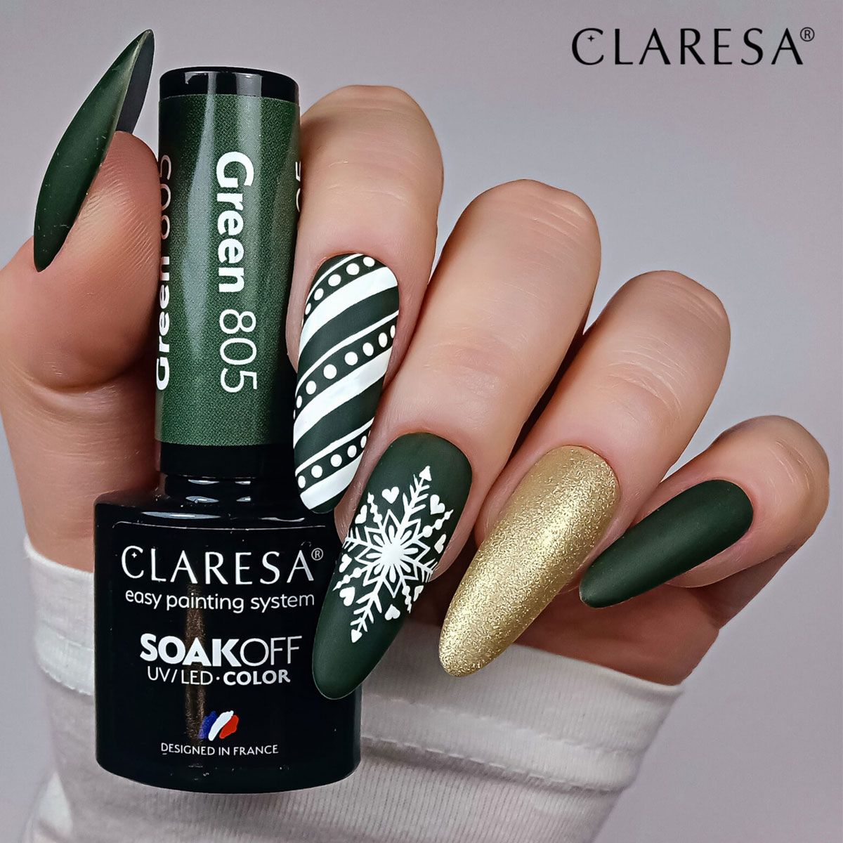Claresa Vernis Gel UV LED 5 ml Vert 805 Emmène-moi à la rivière