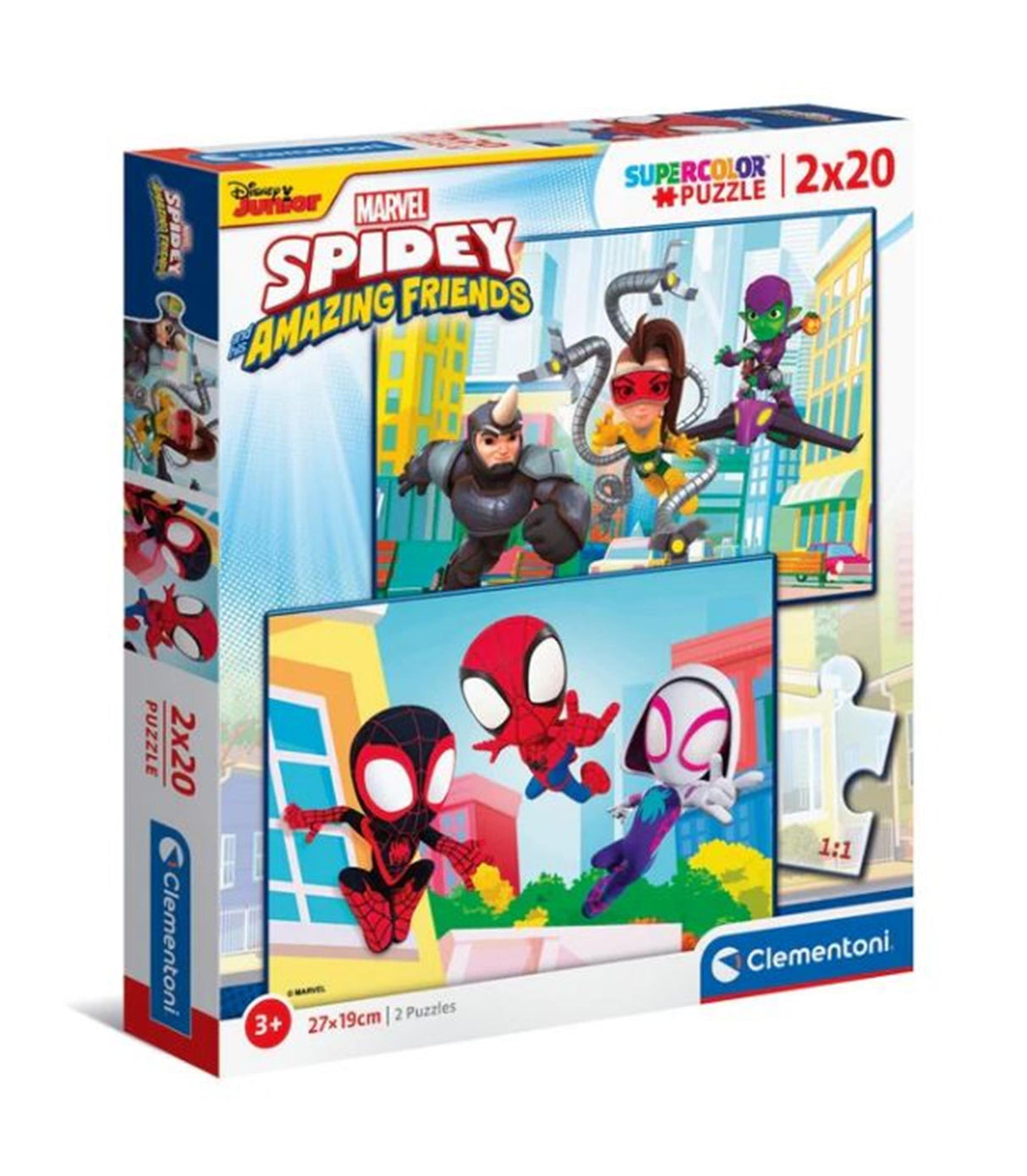 Clementoni Spidey et ses incroyables amis puzzle 2 x 20 pièces