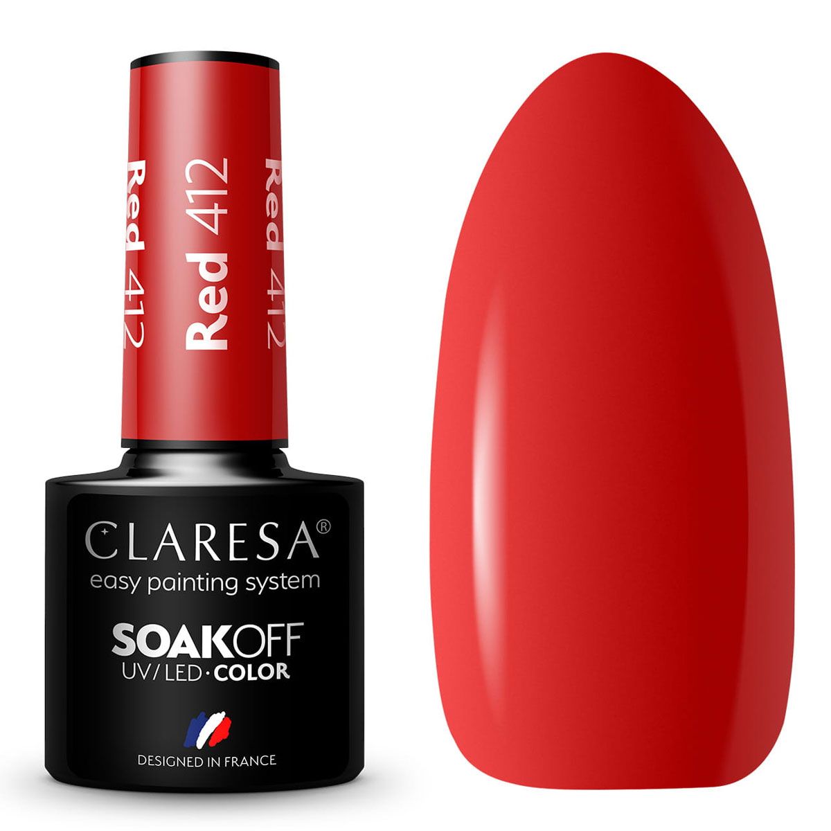 Claresa uv led gel polish 5ml red 412 take me to the river