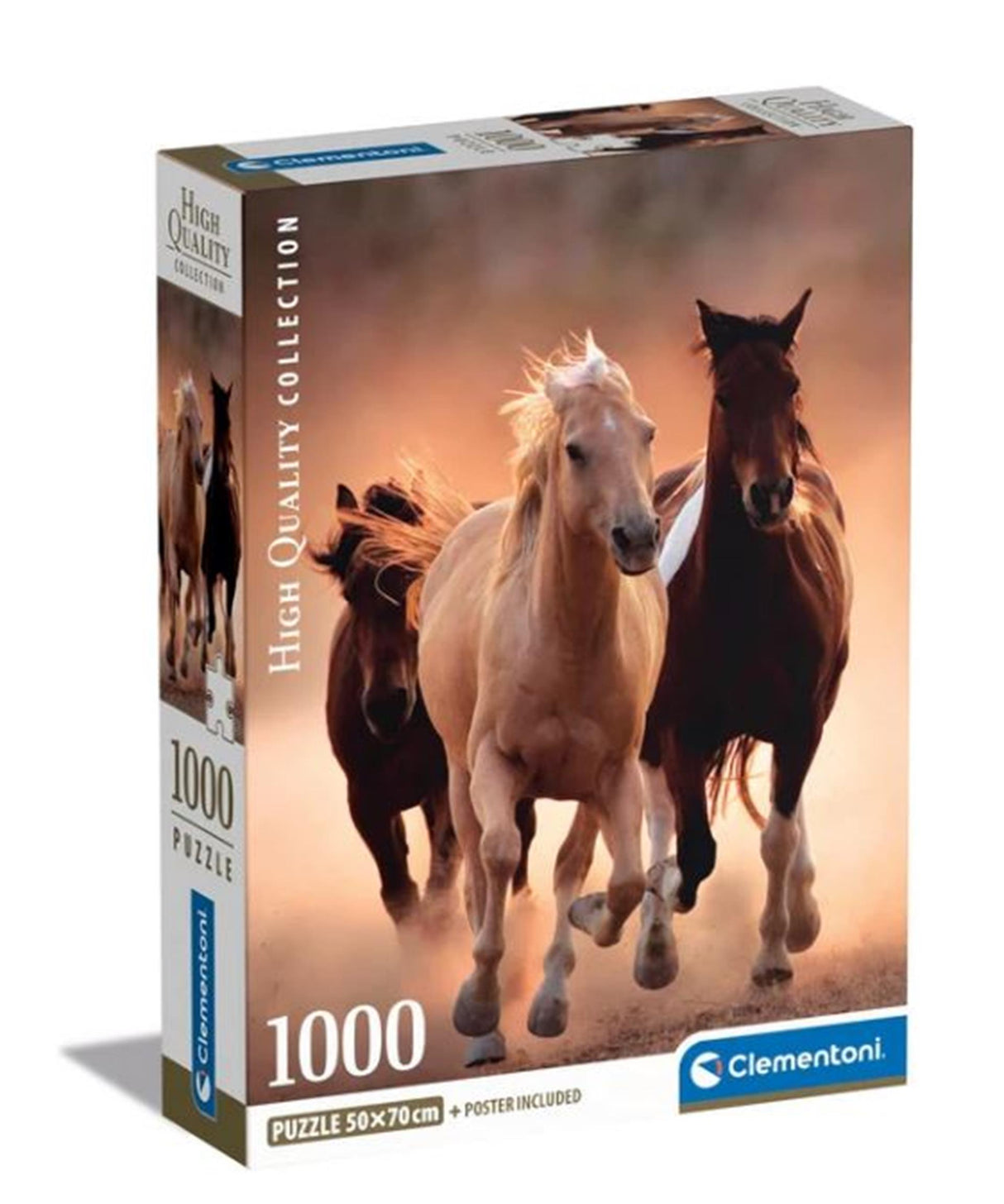 Clementoni puzzle 1000 pieces running horses compact | 2 pcs