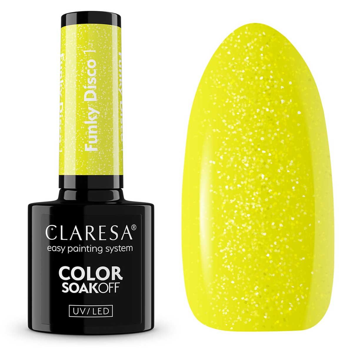 Claresa Lakier żelowy UV LED 5ml Funky Disco 1 Yellow Groove