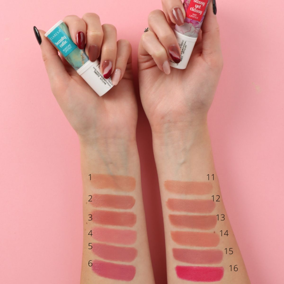 Claresa drėkinamieji lūpų dažai beauty cutie 04 yummy 4ml