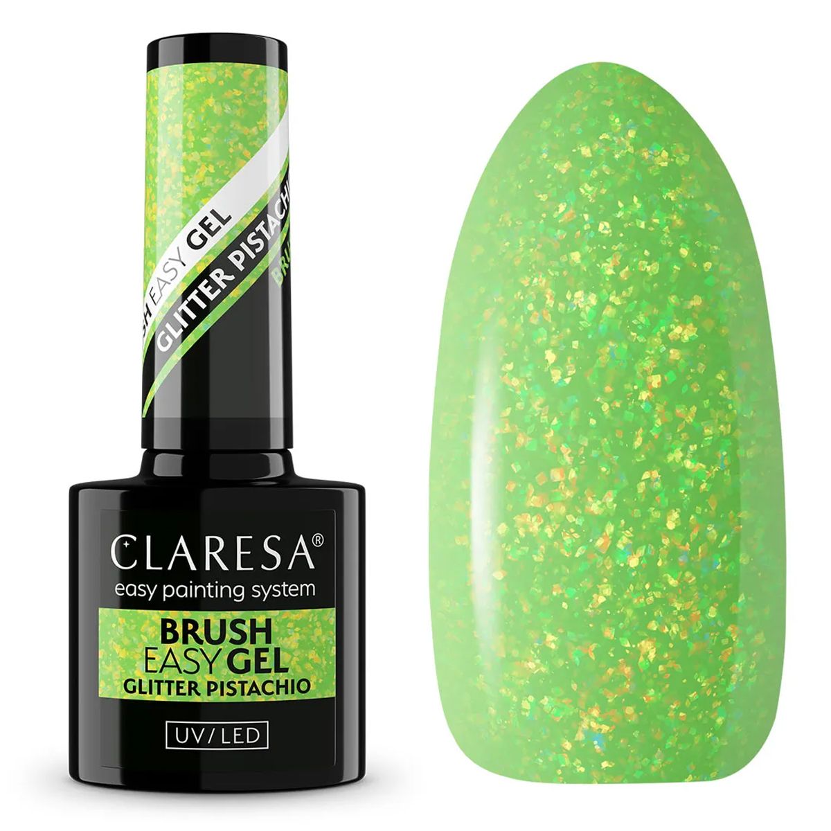 Claresa cepillo fácil gel brillo pistacho 5ml