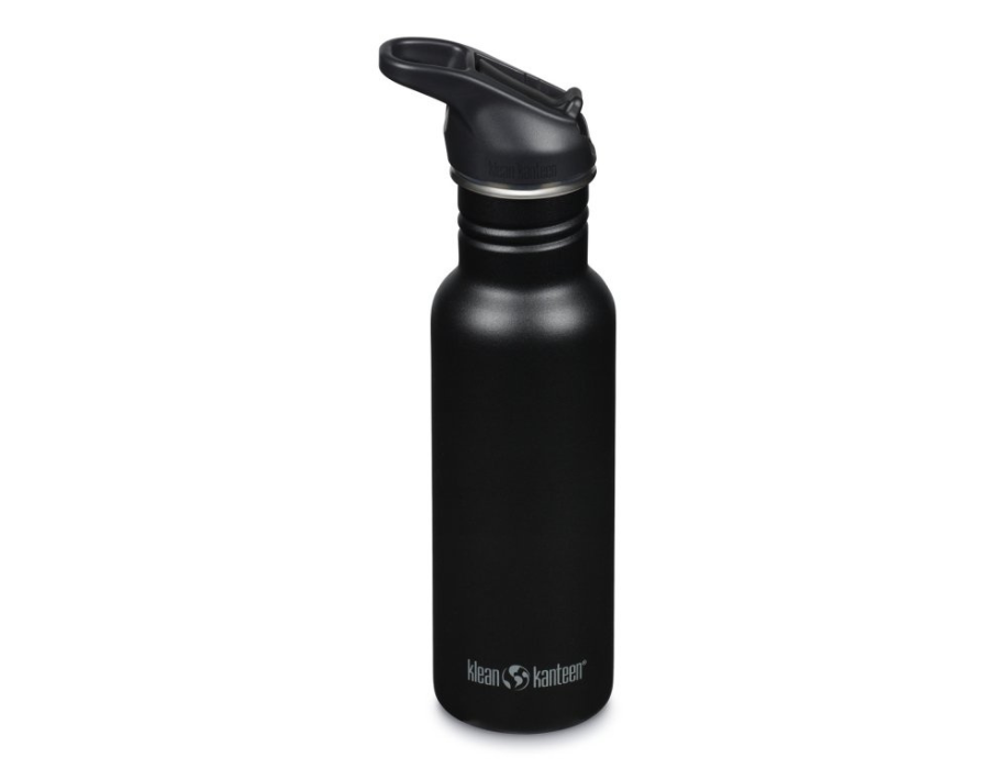 Klean Kanteen drinking bottle - classic narrow - sports cap with flip - black - 532 ml