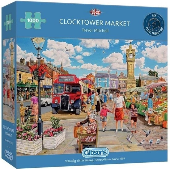 Puzzle Gibsons - Marché de la tour de l'horloge - 1000 pièces