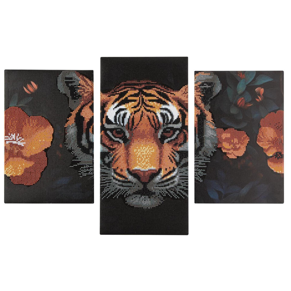 Creative craft group diamond painting triptych set - tiger