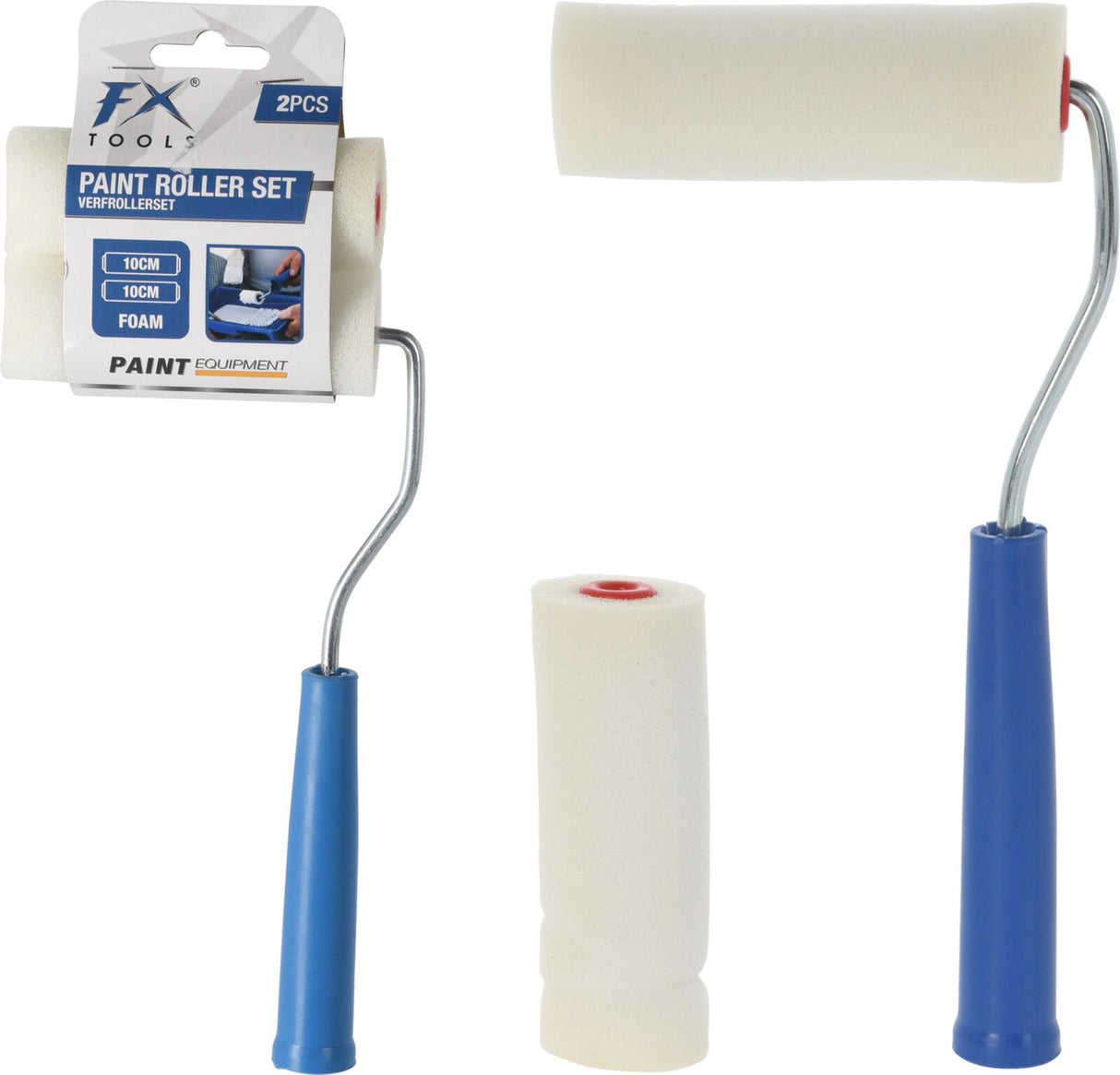 Fx tools verfrollers foam 2 stuks met houder