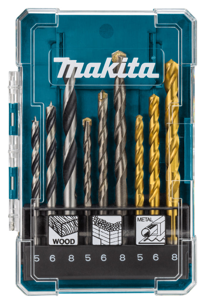 Makita accessoires borenset steen hout metaal 9-delig - d-71962