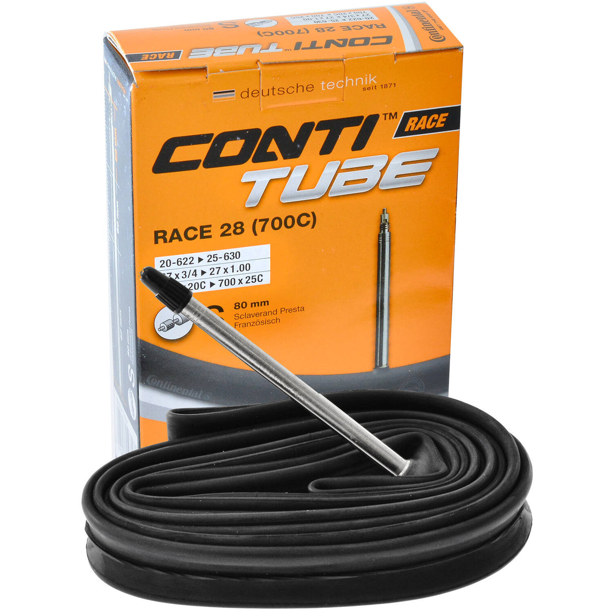 Continental Inner Tube 28 Poinch Race 20-622 25-630 SV 80mm Box