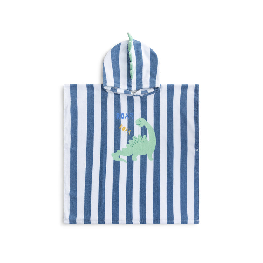 Dino | blue cotton beach poncho 65 x 65 cm