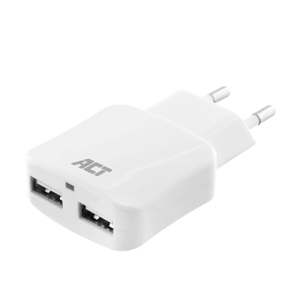 ACT USB Charger, 2 points-points, 2.4a, 12W, IC
