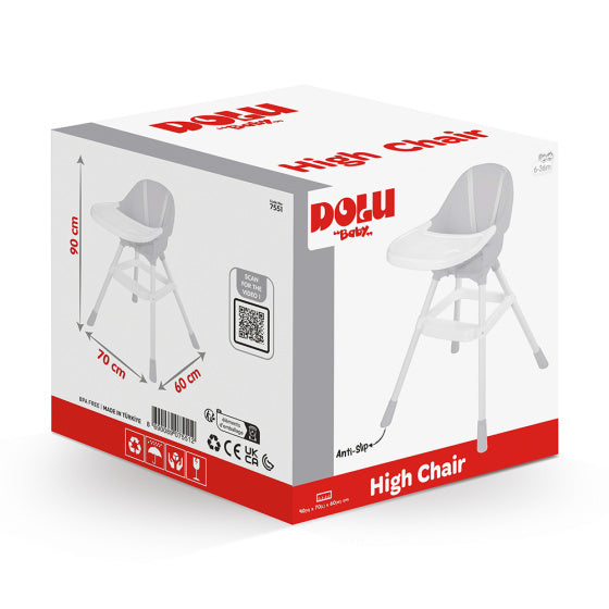 Dolu High stol med aftageligt spiseblade Sikkerhedsbælte