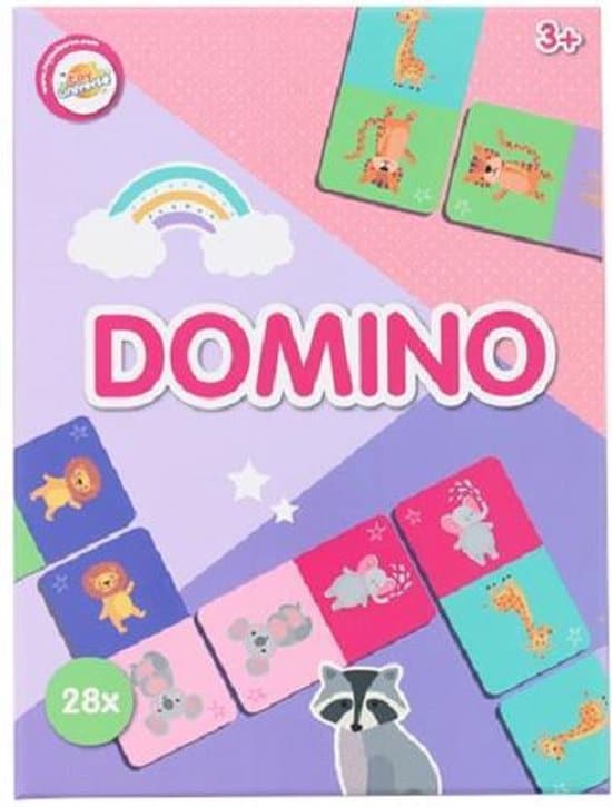 Intro Domino -spel, var det första som tappar domino -korten, med djurplattor