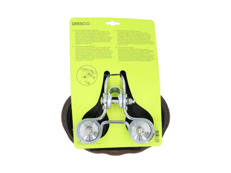 Dresco urban xl bicycle saddle 90° seat angle brown