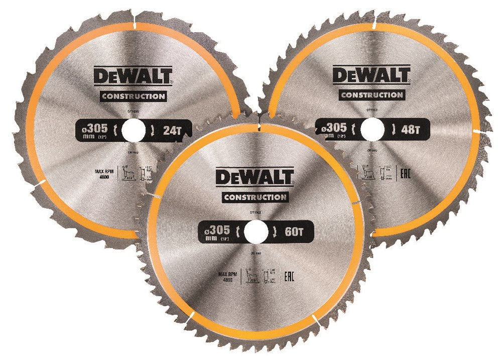 Dewalt accessoires cirkelzaagbladen 3 pack | 305x30mm - dt1964-qz