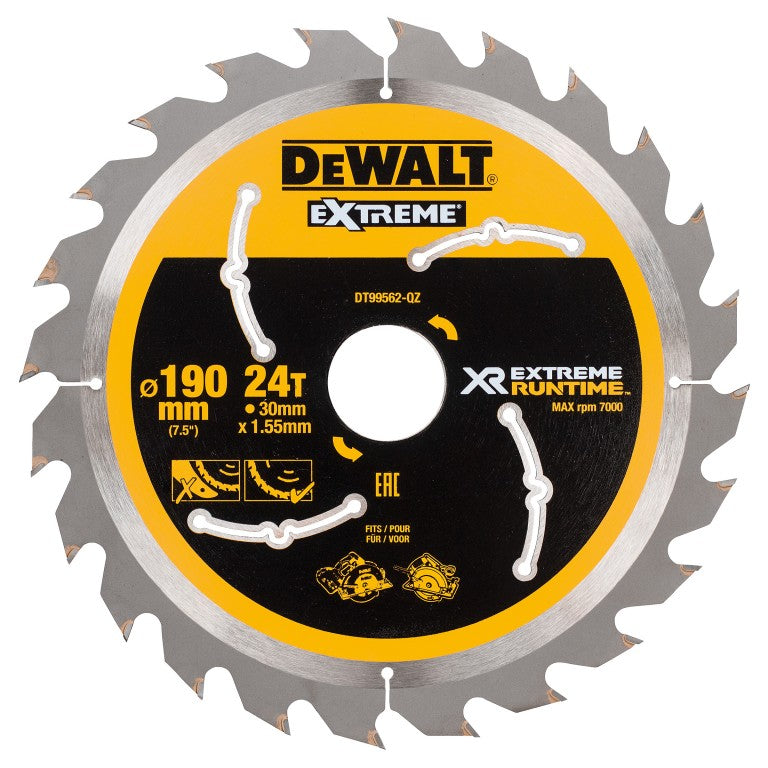 Dewalt accessoires dt99562 xr cirkelzaagblad 190x30mm 24 tands - dt99562-qz