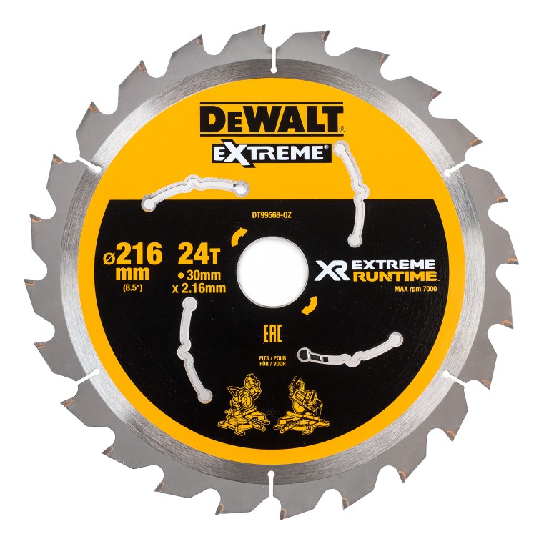 Dewalt accessoires dt99568 xr cirkelzaagblad 216x30mm 24 tands - dt99568-qz