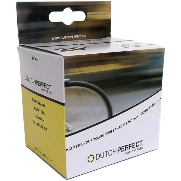 Dutchperfect binnenband dutch perfect fatbike 20 x 4.00 40-540 mm av gebogen 45° - zwart