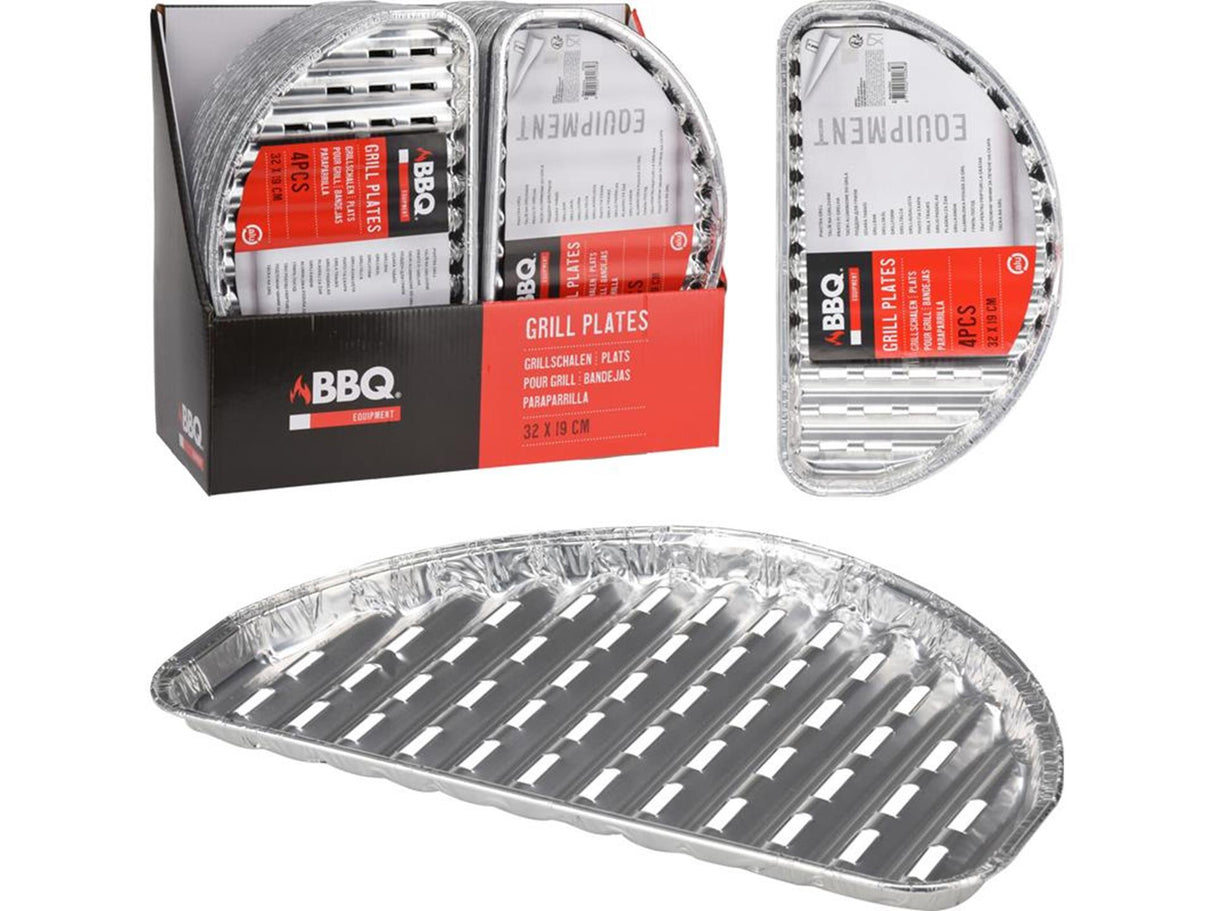 Basis-Grillschalen-Set aus Aluminium, 4-teilig