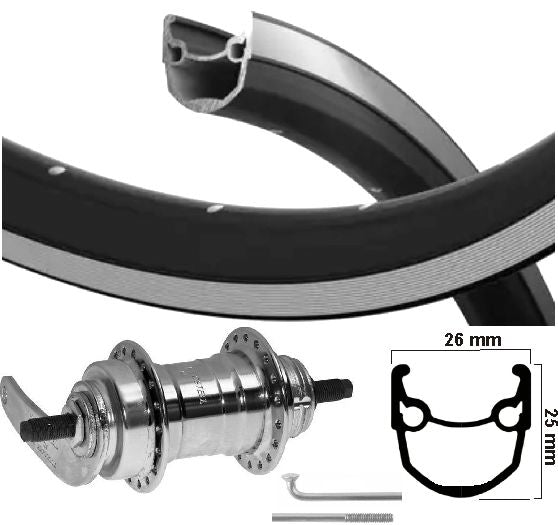 Tylne koło Kgs 28 cali (622) z obręczą Stratos Black Velamos, piasta z hamulcem