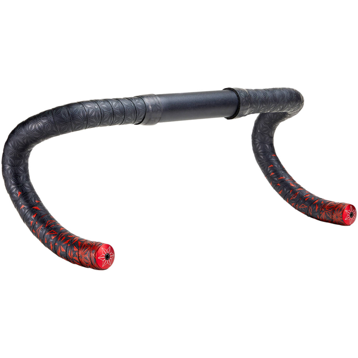 Supacaz Super sticky kush star fade handlebar tape black red including aluminum red handlebar plug