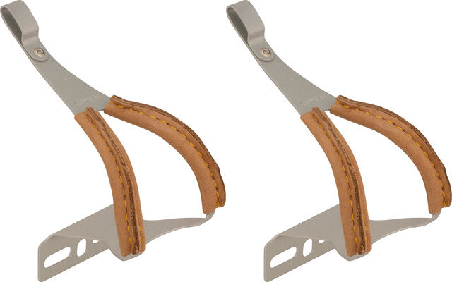 Mks alloy toe clips w leather