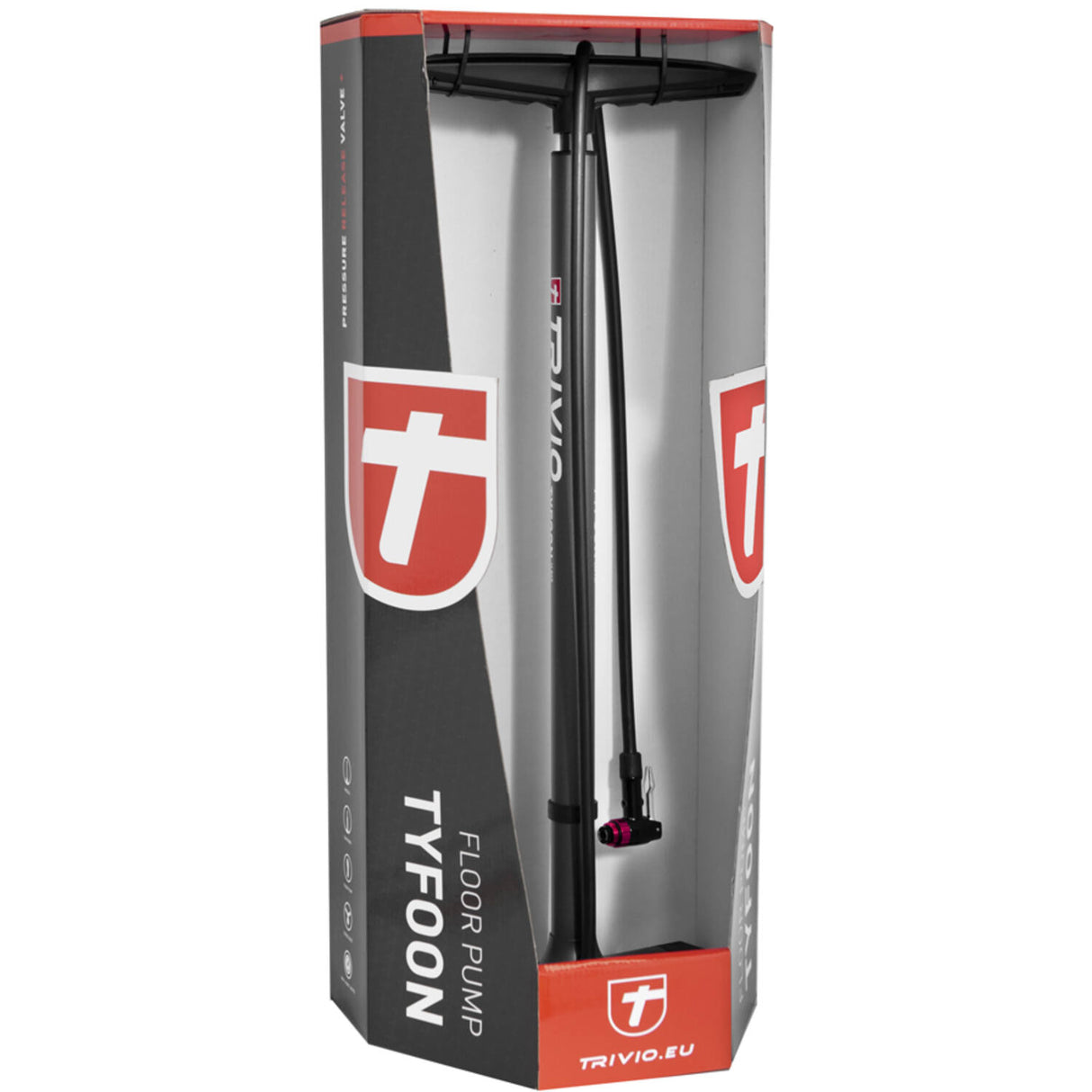 Trivio - Typhoon bicycle pump, high pressure 14 bar 200 psi aluminum