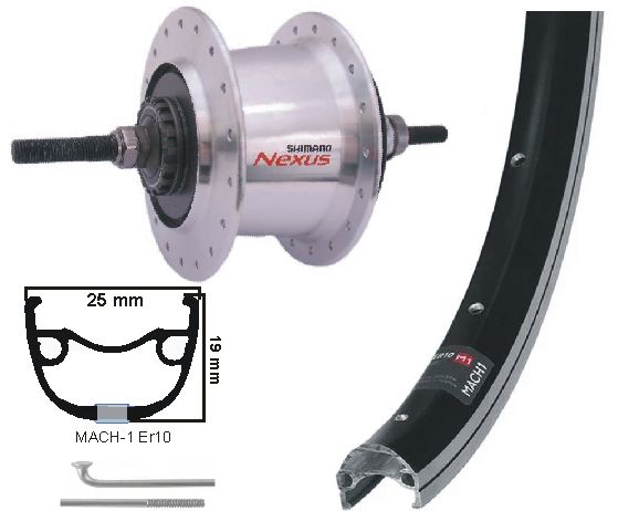 KGS Tylne koło 28 cali (622) Stratos Swil Silve Nexus 7 Rollerbrake