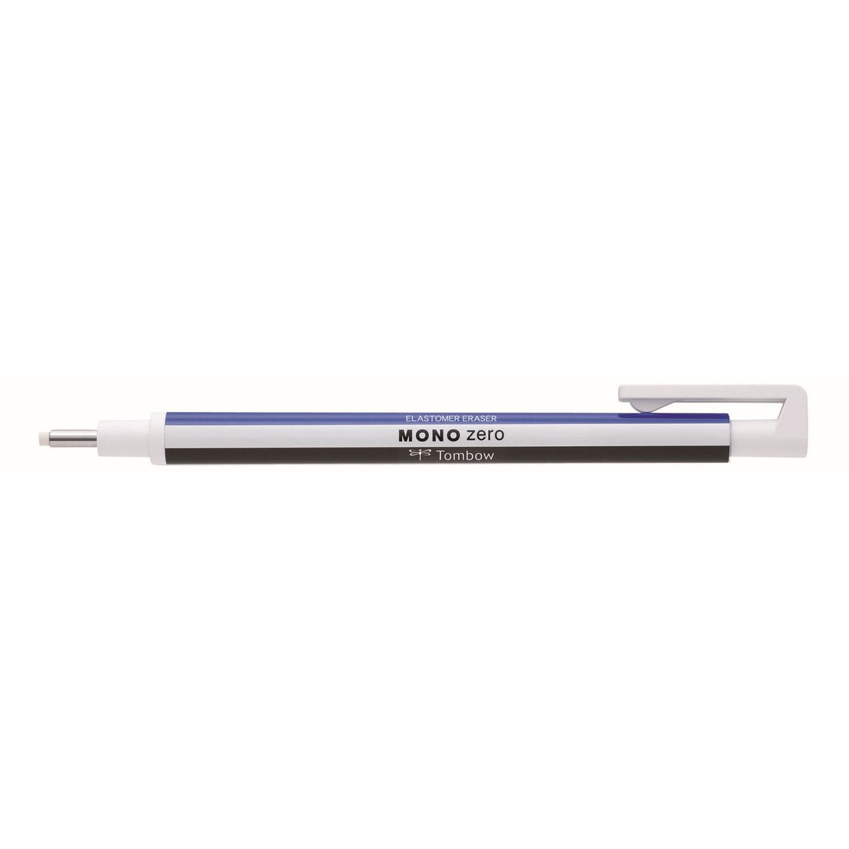 Tombow • precision eraser mono zero, refillable, round tip 2,3 mm diameter, blue white black