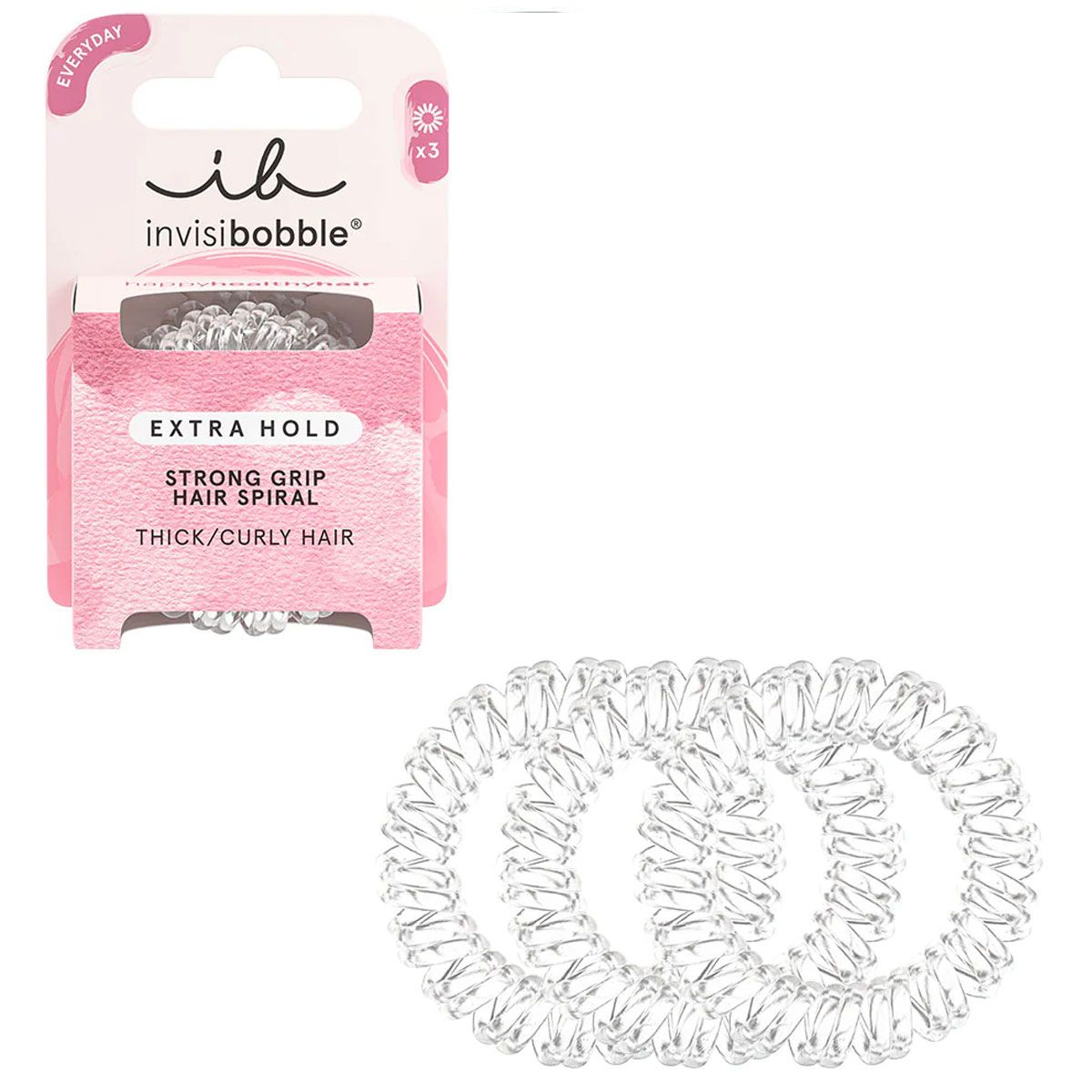 Invisibobble extra drží křišťálově čisté 3 kusy