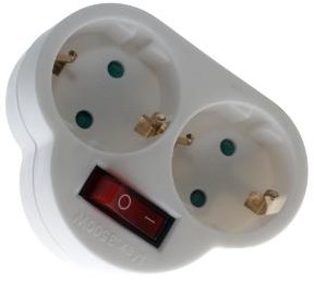 Проходен щепсел дуо с превключвател