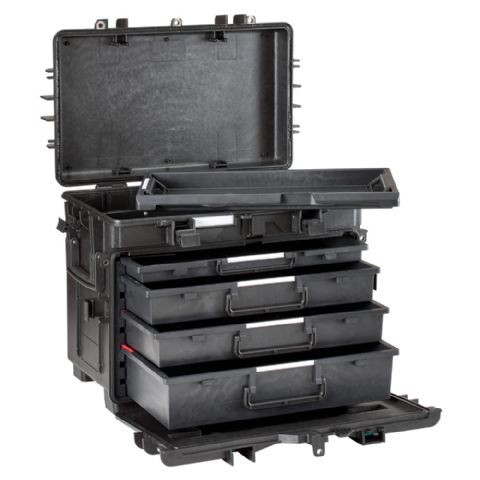 Casos de explorador 5140 Trolley negro con cajones vacíos