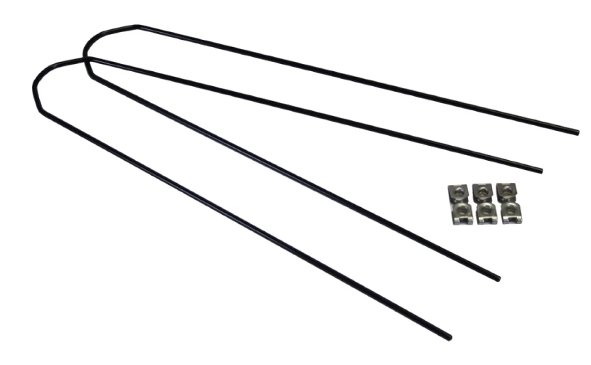 Kgs Mudguard rod set stainless steel 28 inch with black clips