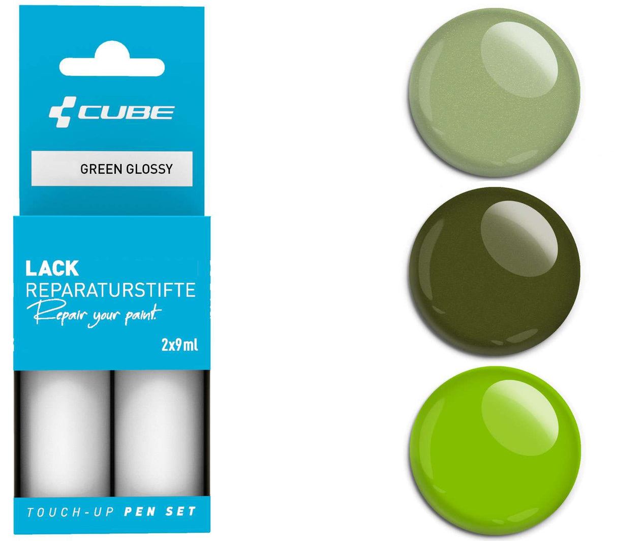 Cube touch-up pen set green glossy