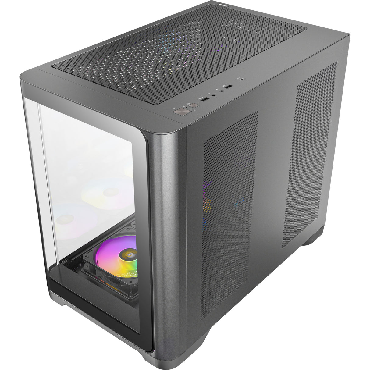 Caixa de torre midi argb curva Antec c5 (preta | 2x USB-A | 1x USB-C | vidro temperado)