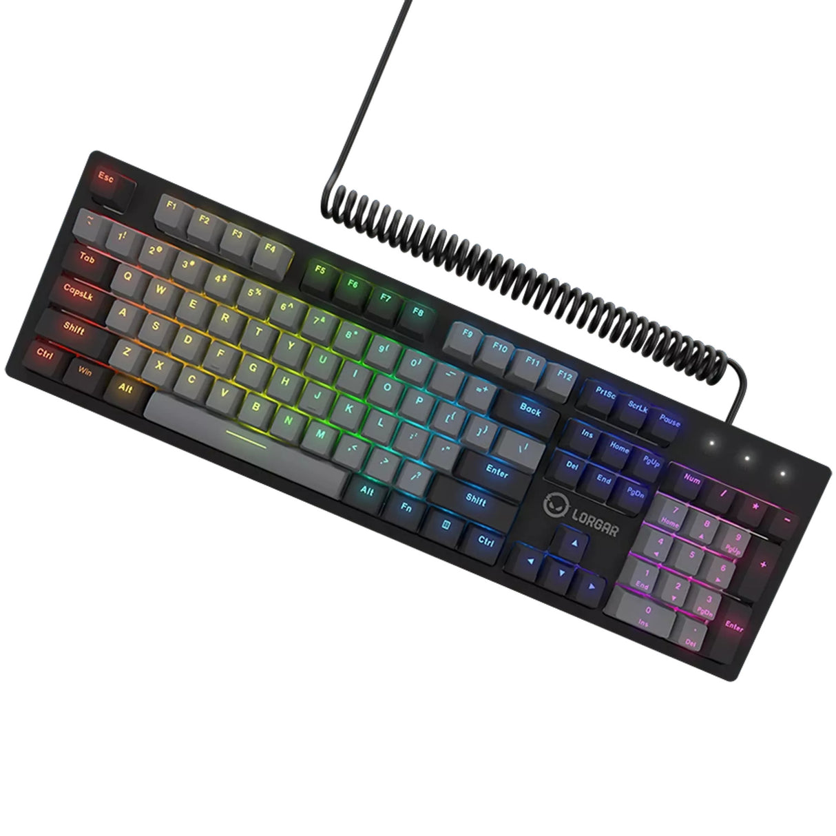Lorgar azar 514, gaming toetsenbord (zwart, us lay-out, logar dream, rgb)