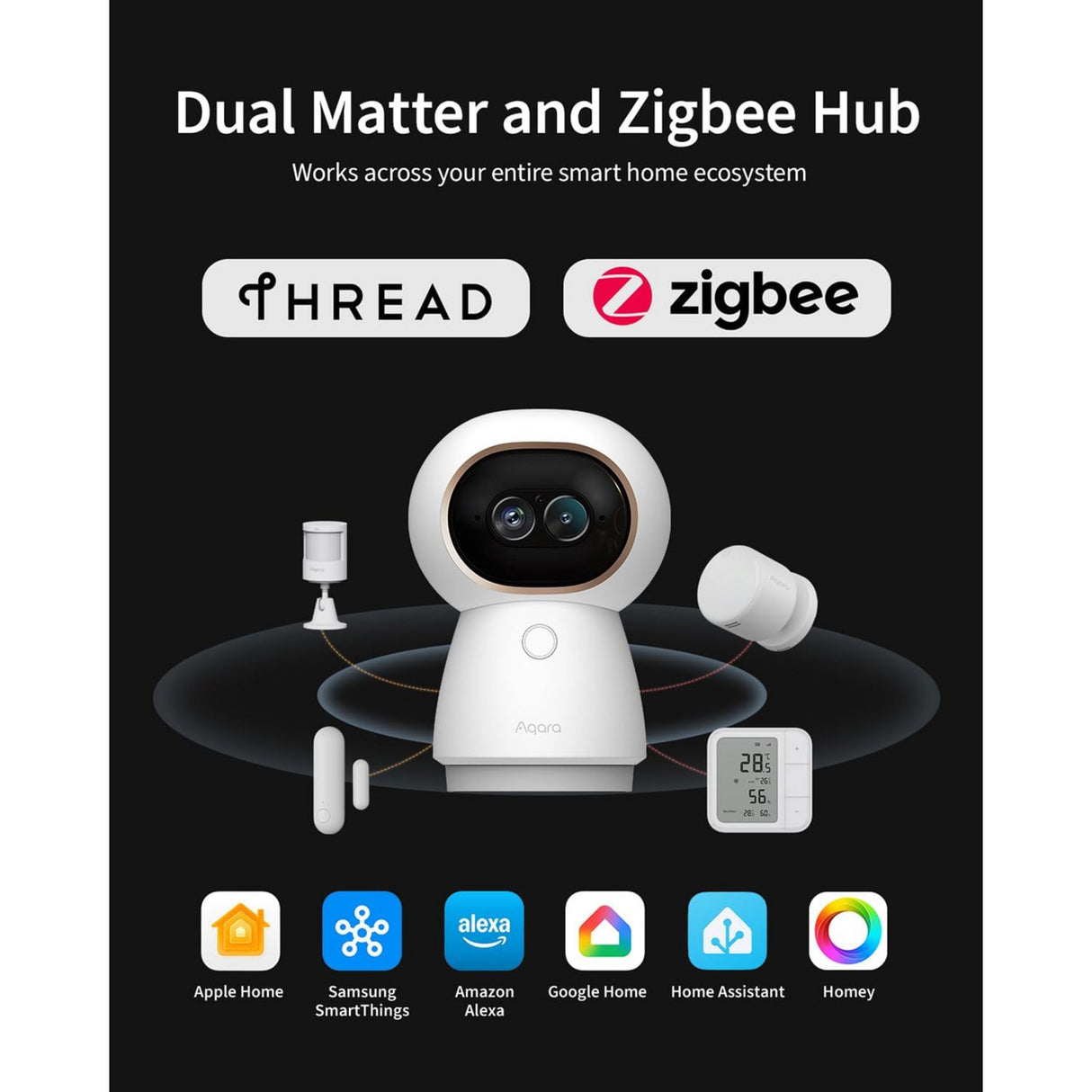 Aqara camera hub g350 (wit, dubbele lens, 4k 2,5k, 360°)